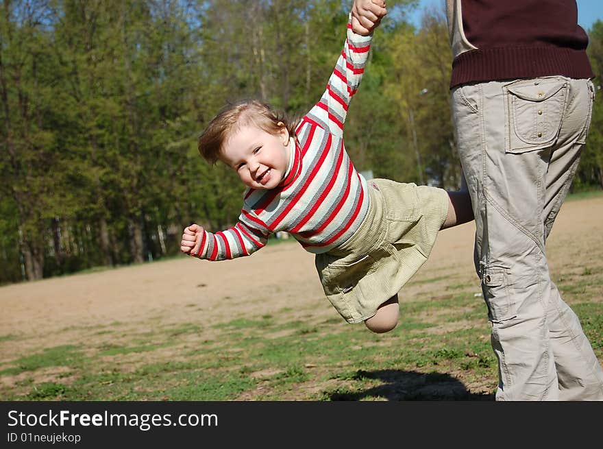 Little girl receive pleasures from turned