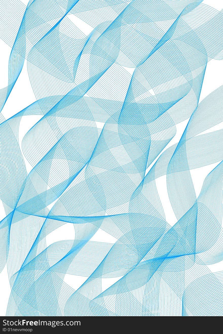 Digital painting - flying blue lines isolated on white background. Zoom view please. Digital painting - flying blue lines isolated on white background. Zoom view please.