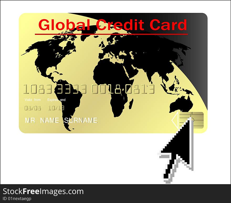 Global credit card vector