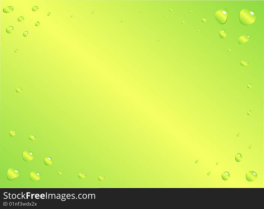 Water drops on green background. Water drops on green background