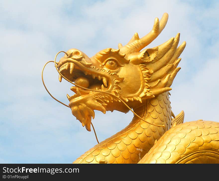 Golden dragon head