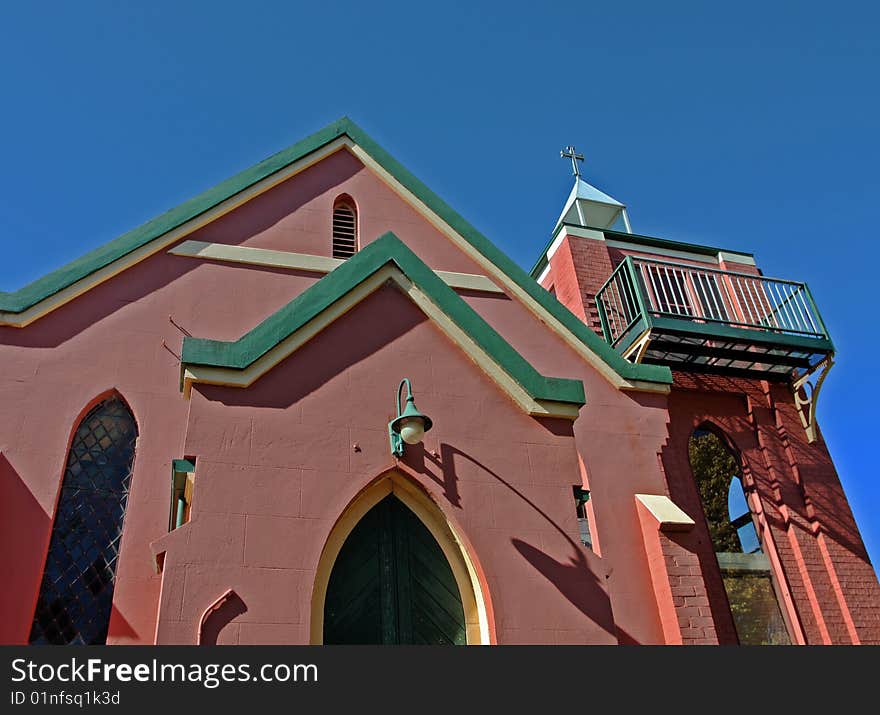 Looking up at a historical church. Looking up at a historical church