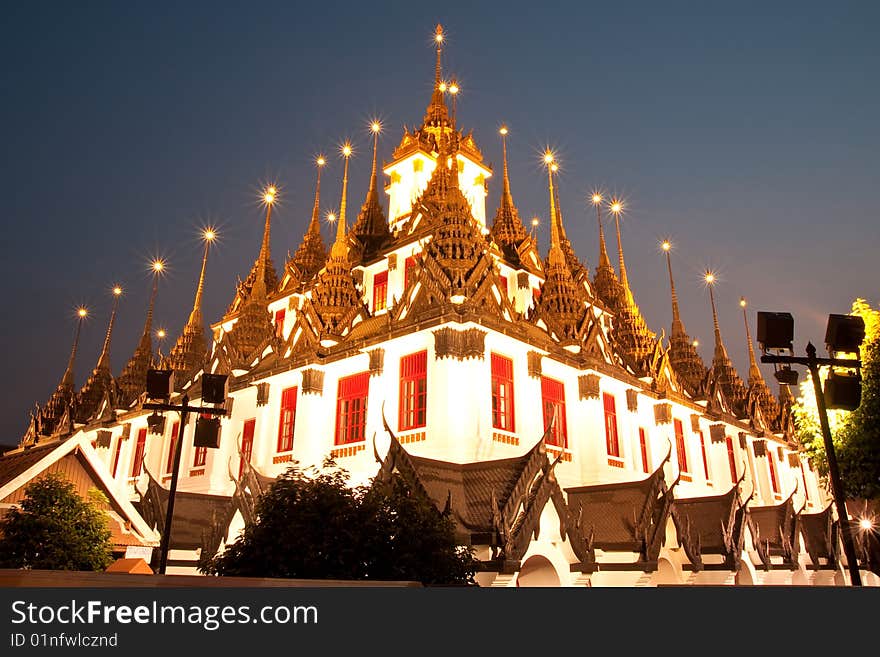 Thai style architecture at twilight