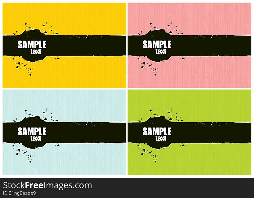 Vector Grunge Background Set. Four Colors.