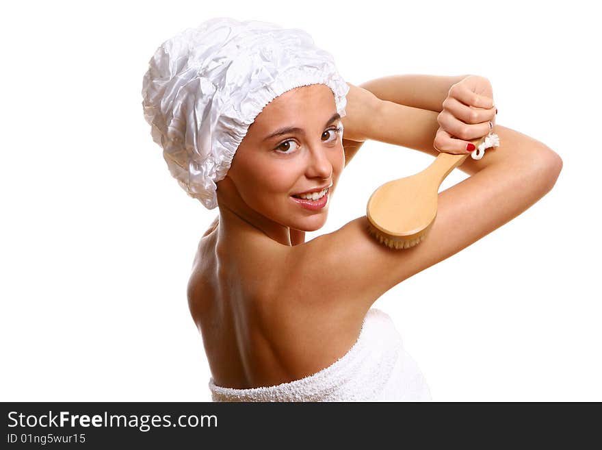 Beautyful Girl With White Towel