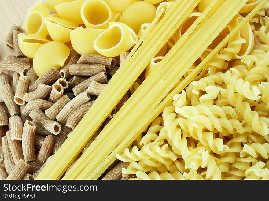 Several kinds of macaroni