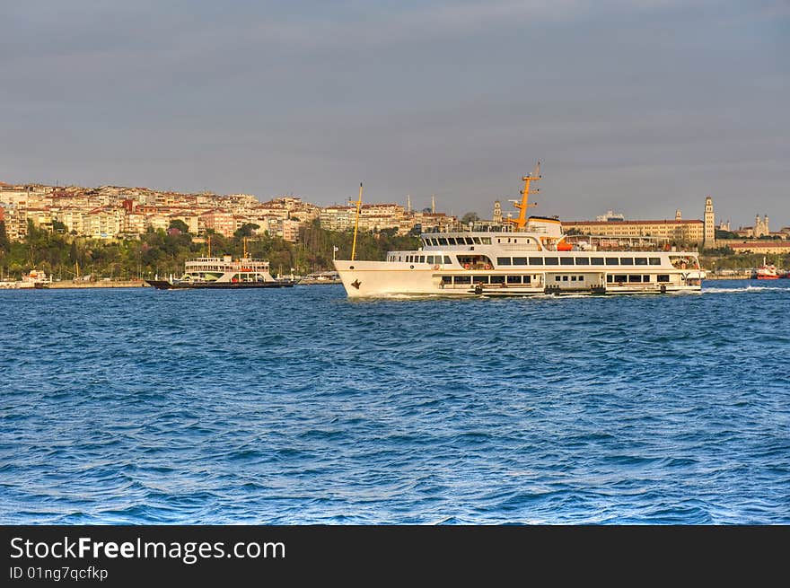 Image of a ship in Bosporus istanbul