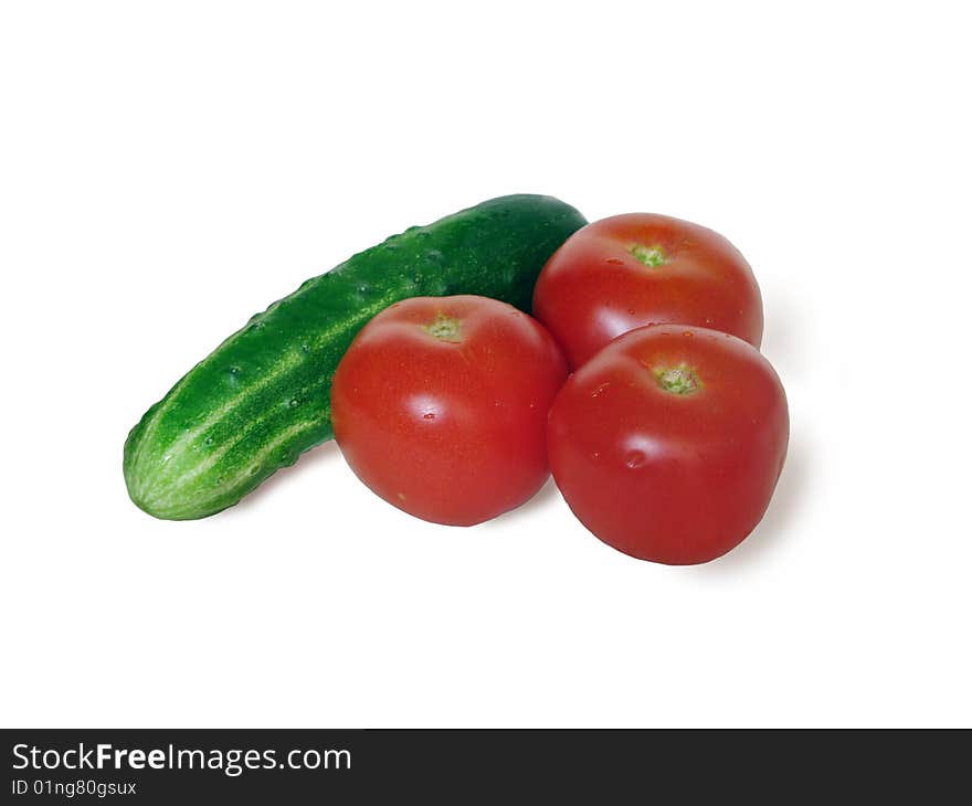 Fresh vegetables isolated on white