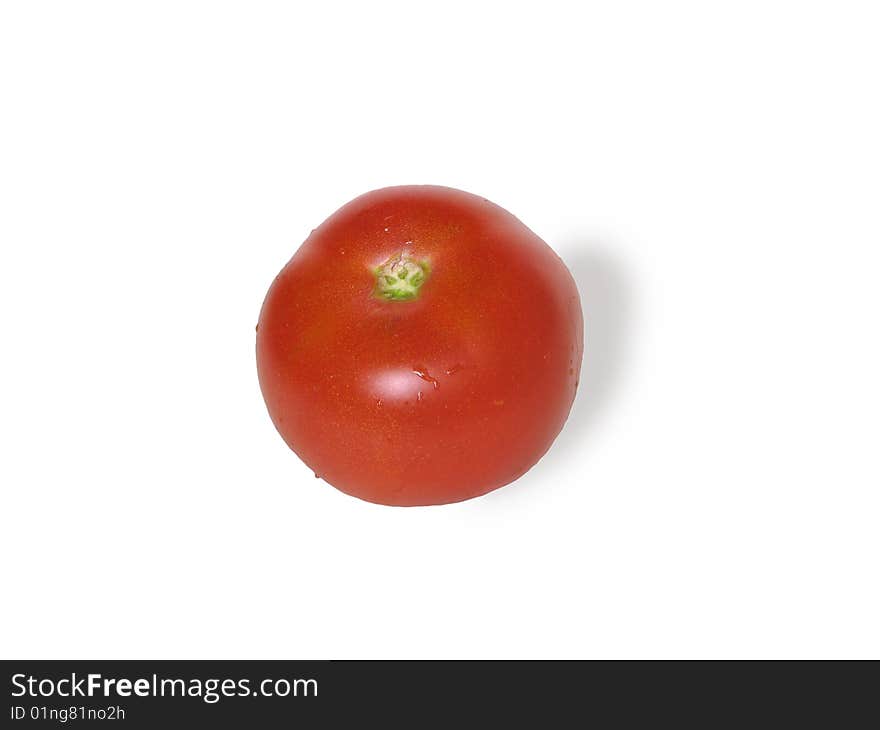 One tomato isolated on a white