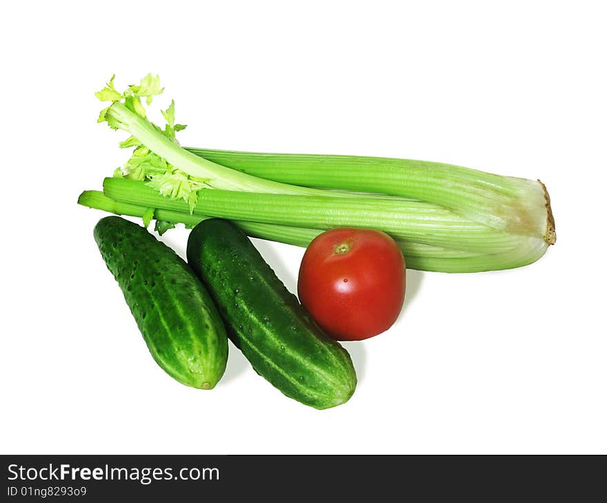 Fresh Vegetables Isolated On White