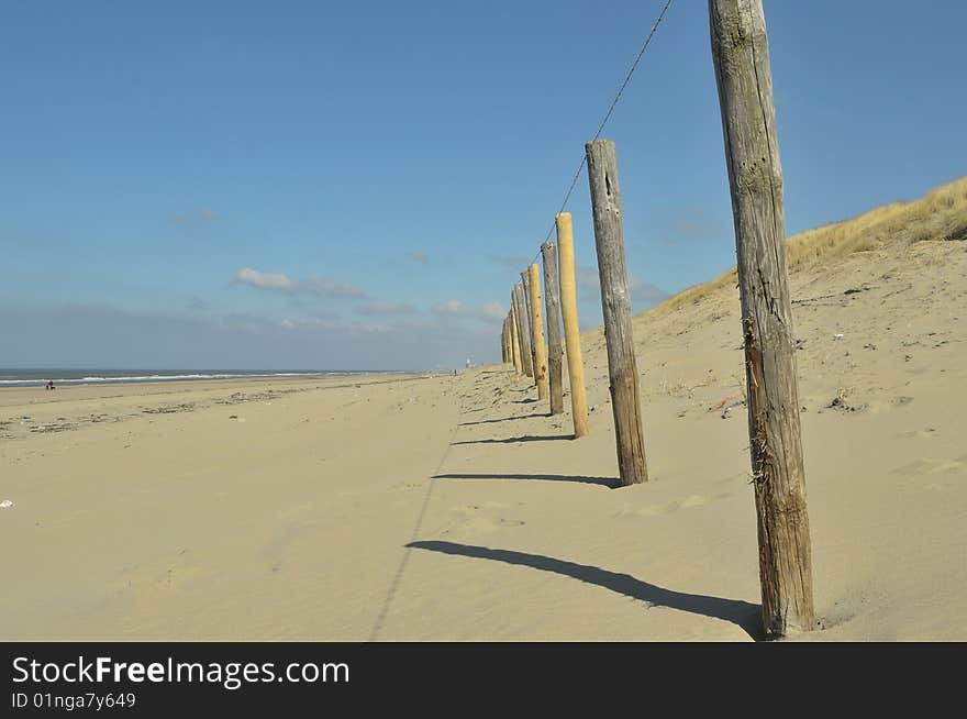 Sea, Beach and dunes at the Dutch coast.