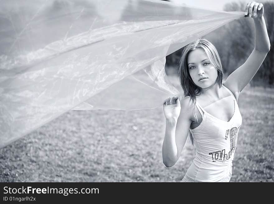 Woman dancing on the park