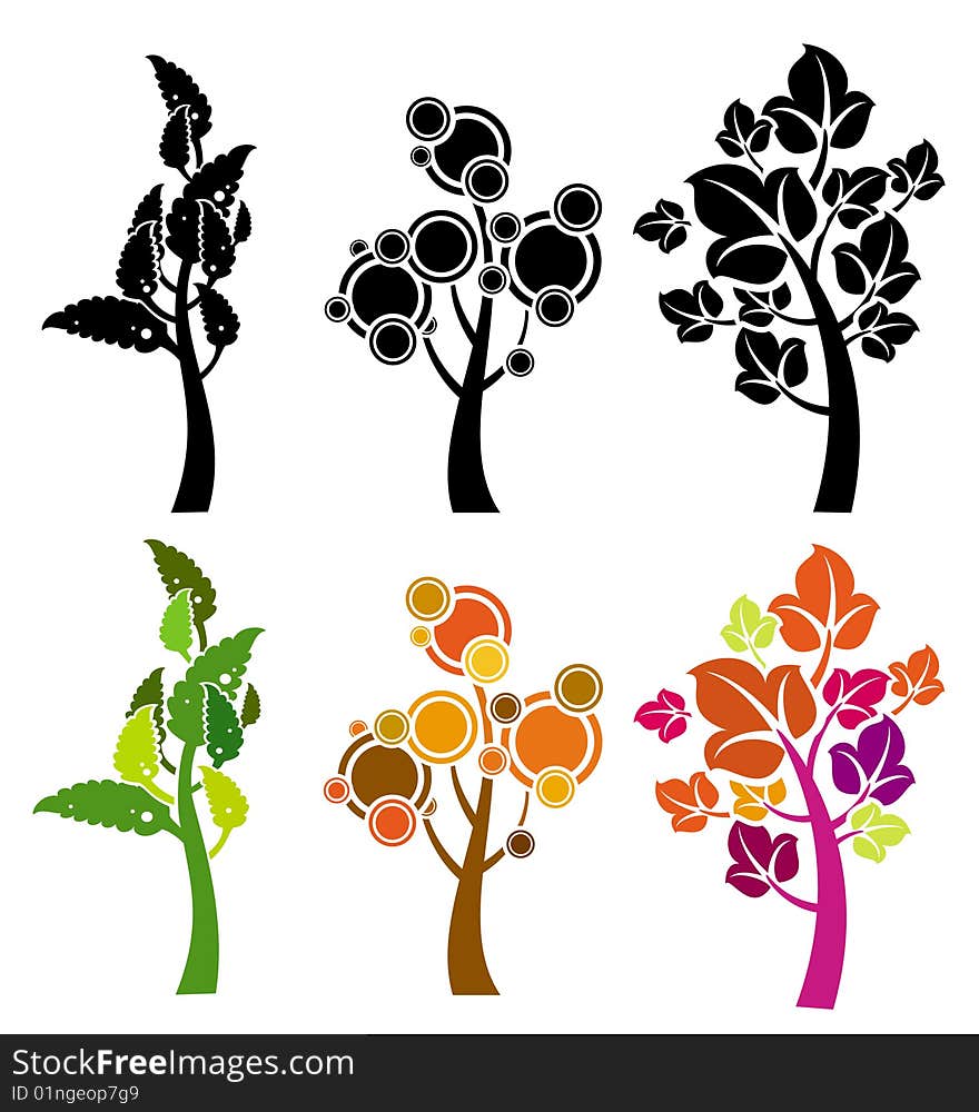 Trees pattern design.created by Adobe Illustrator software.