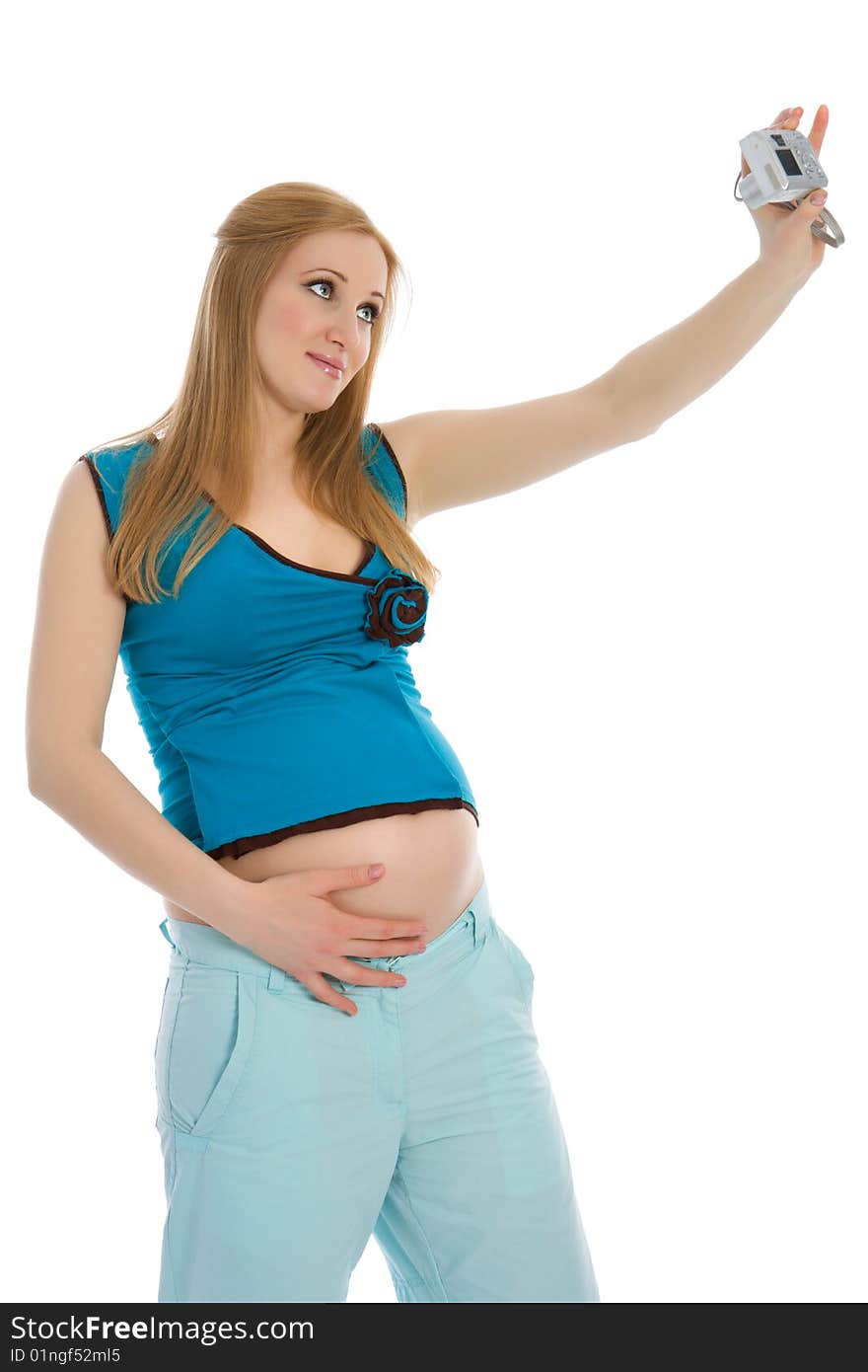 Pregnant Female Make Selfportrait