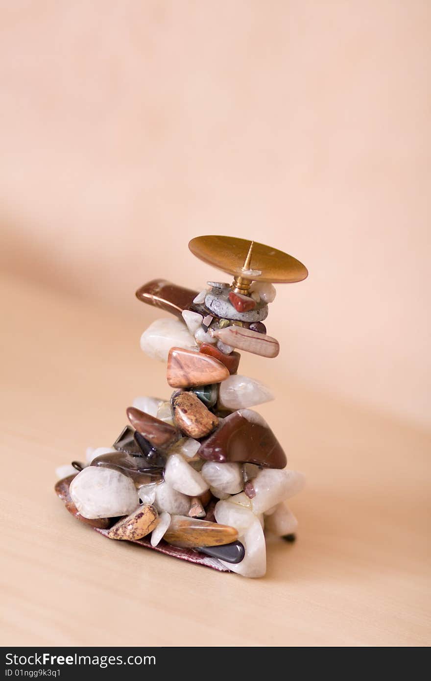 Decorative Candlestick On A Wooden Shelf