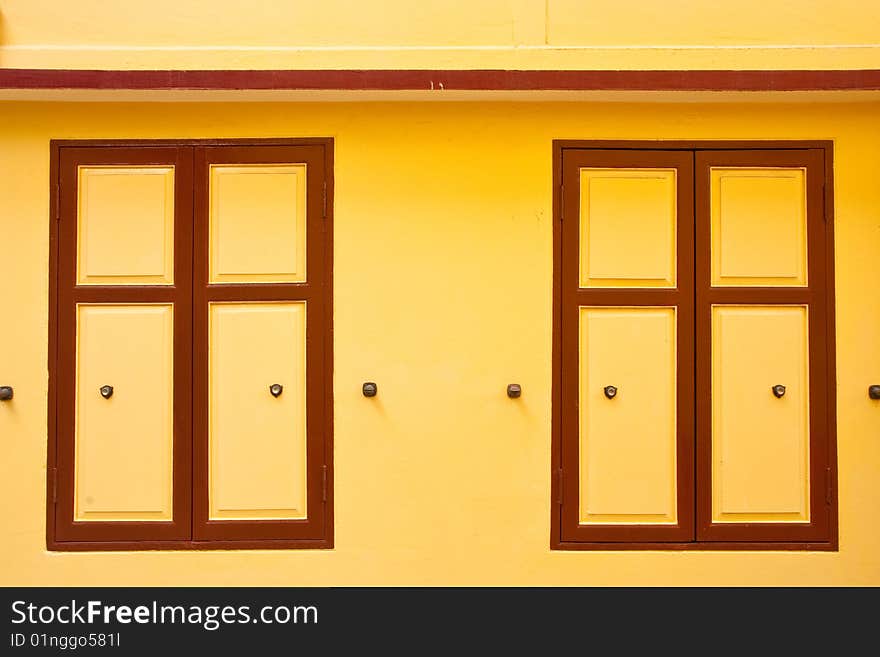 Thai style wood windows