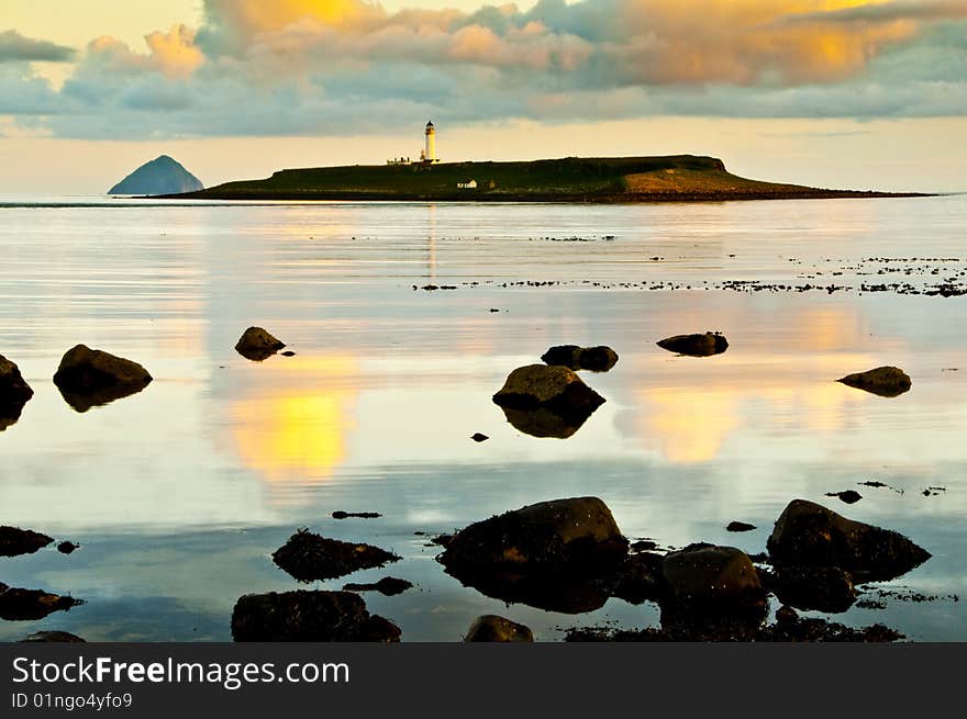 View of the Island of Plada from Kildonan on the Isle of Arran. View of the Island of Plada from Kildonan on the Isle of Arran