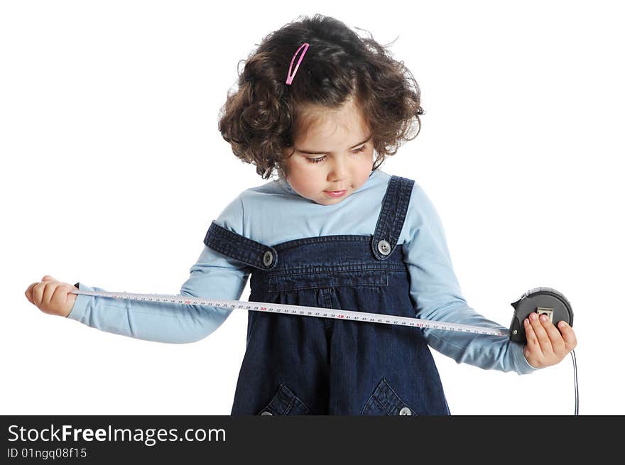 Little girl holding tools