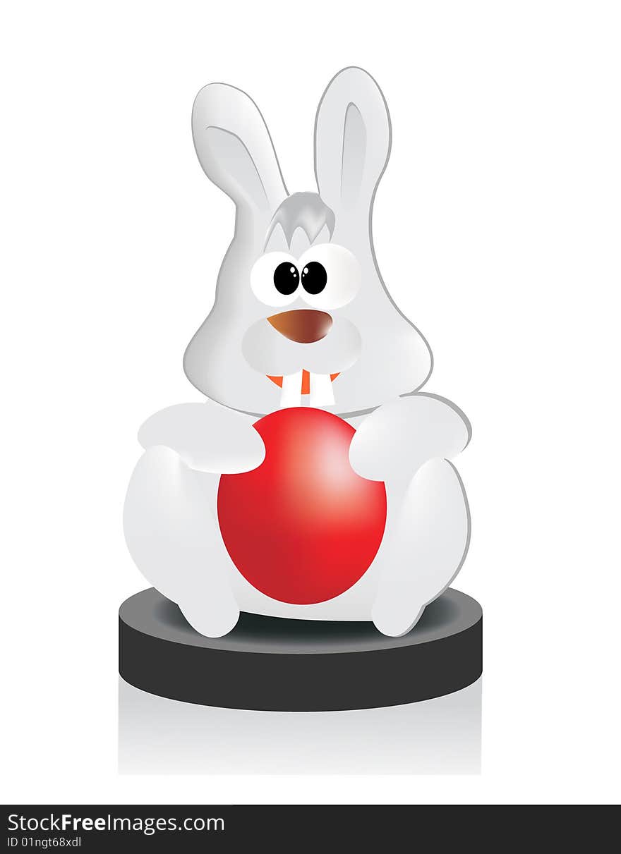 Happy Easter bunny with egg vector