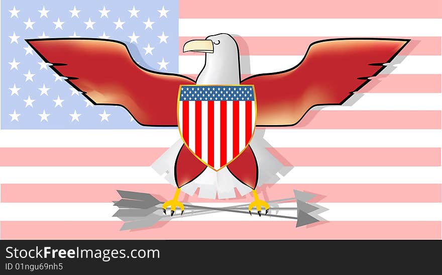 Abstract american bird with american flag