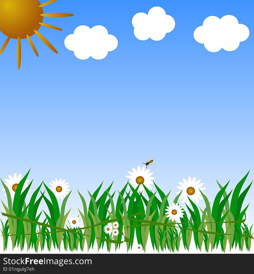 Illustration of nature with grass