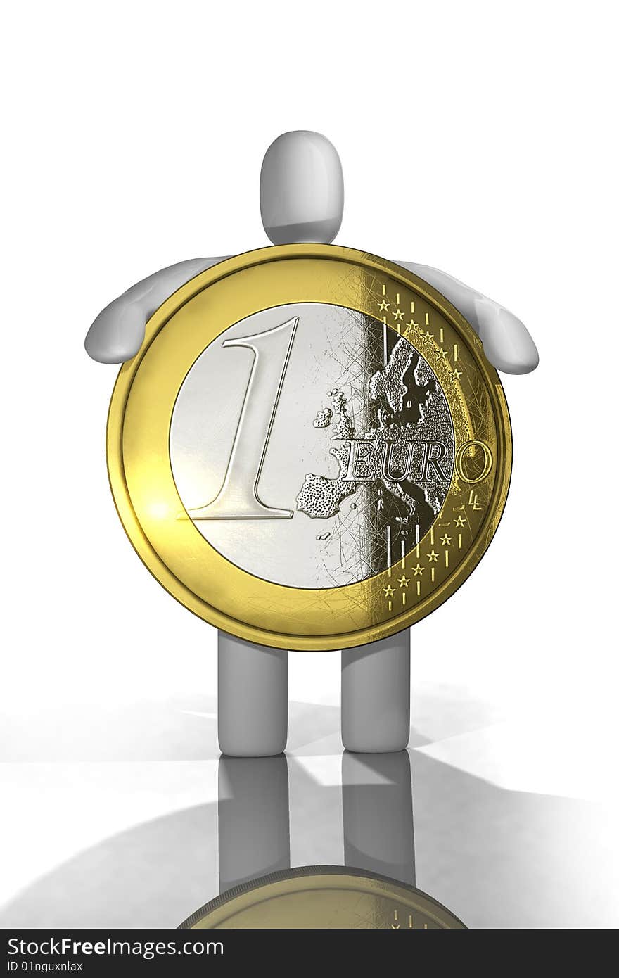 Euro coin concept isolated