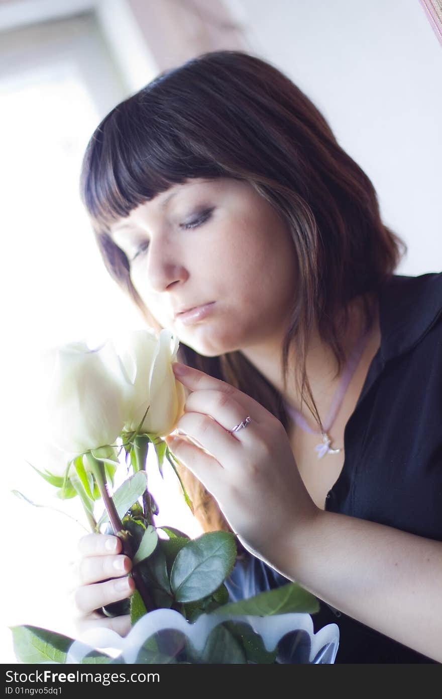 Girl and flowers