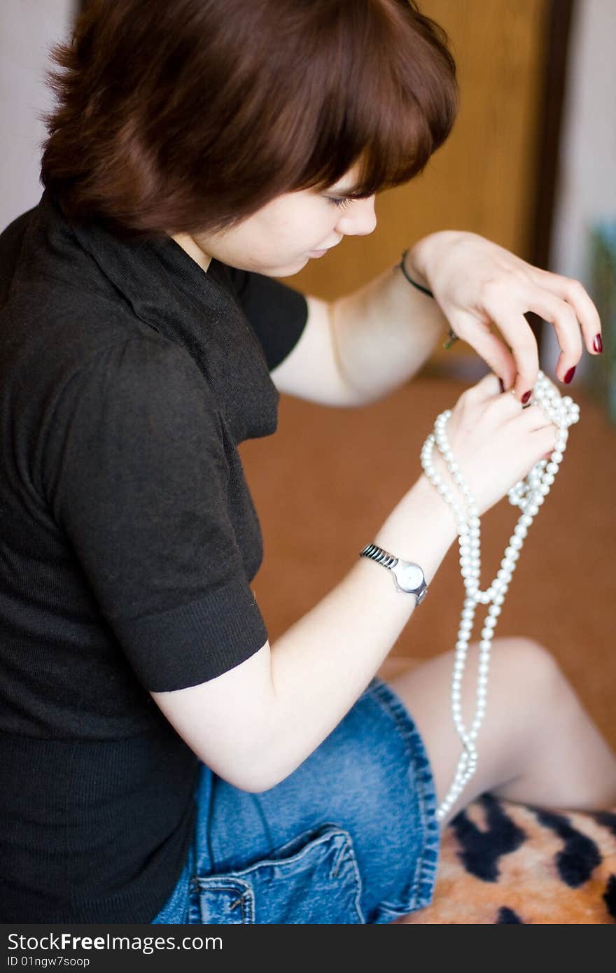 Girl with beads