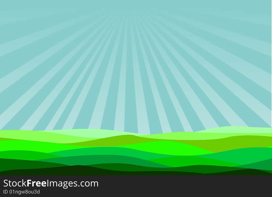 A spring landscape vector illsutration background