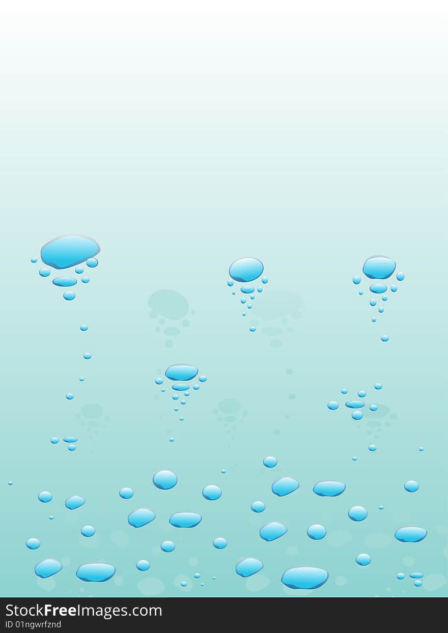 Bubbles in the layer of water vector illustration