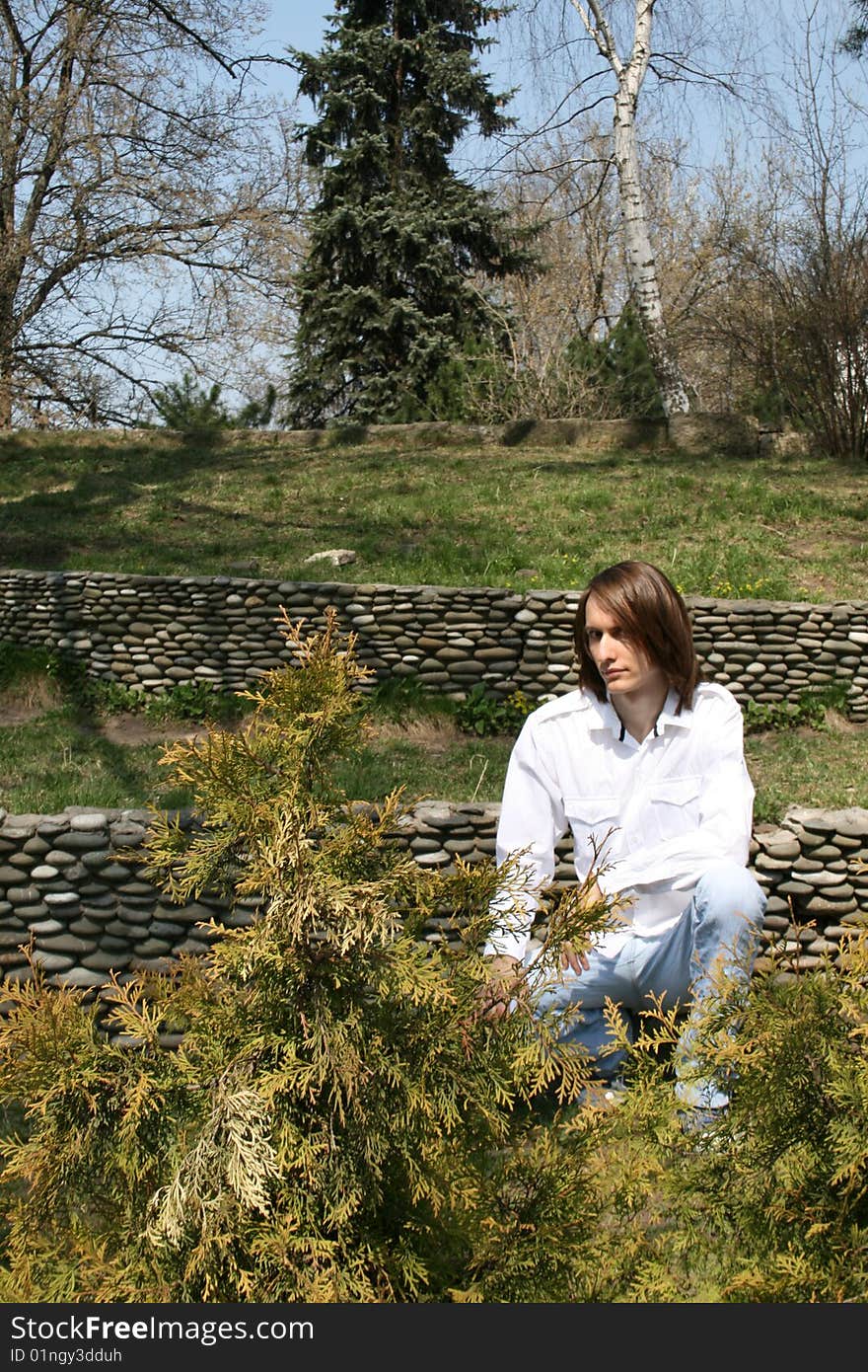 Man resting in a park