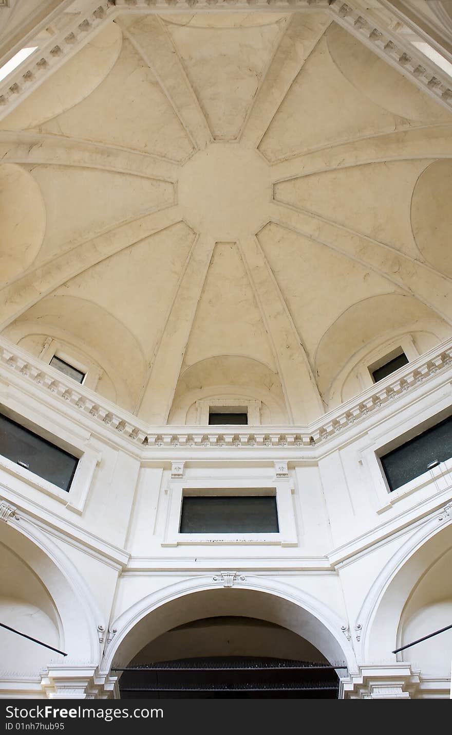 Interior of the dome of a building