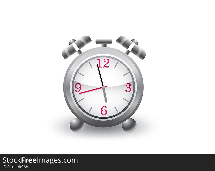 Alarm clock in vector isolated on white