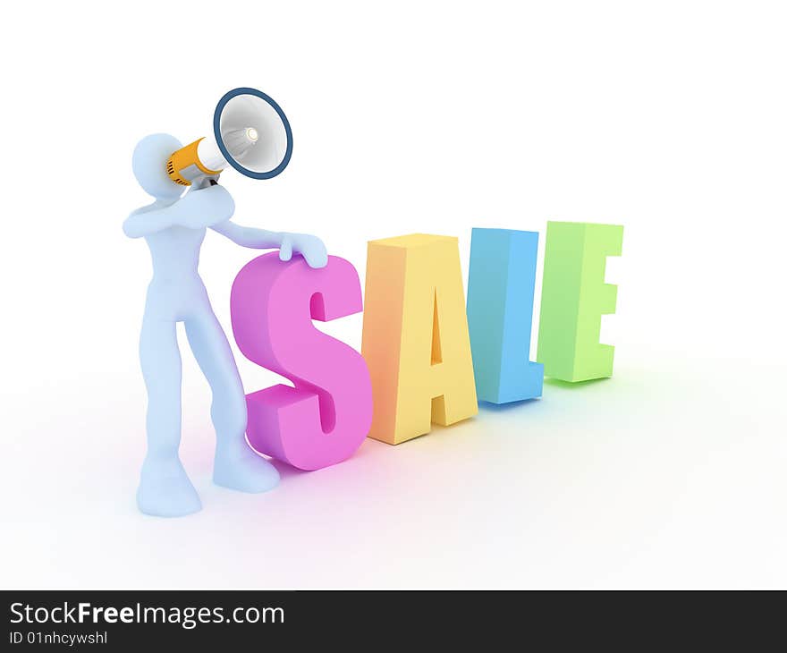 3d soldes text with color. 3d soldes text with color