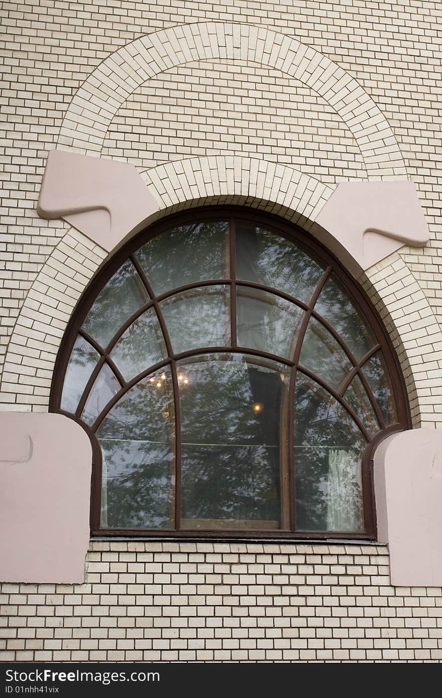 Window - element of the house in Moscow in art nouveau style - House of Ryabushinsky. Built by architect Shekchtel in 1900-1903. Currently there is museum of famous Soviet writer Gorky located in this building. Window - element of the house in Moscow in art nouveau style - House of Ryabushinsky. Built by architect Shekchtel in 1900-1903. Currently there is museum of famous Soviet writer Gorky located in this building.