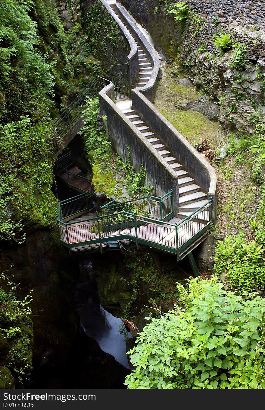 Stone staircase view from above. Stone staircase view from above