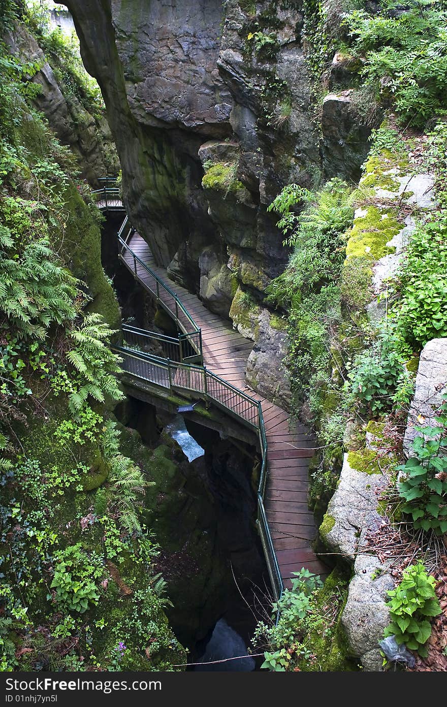 Stone staircase view from above. Stone staircase view from above