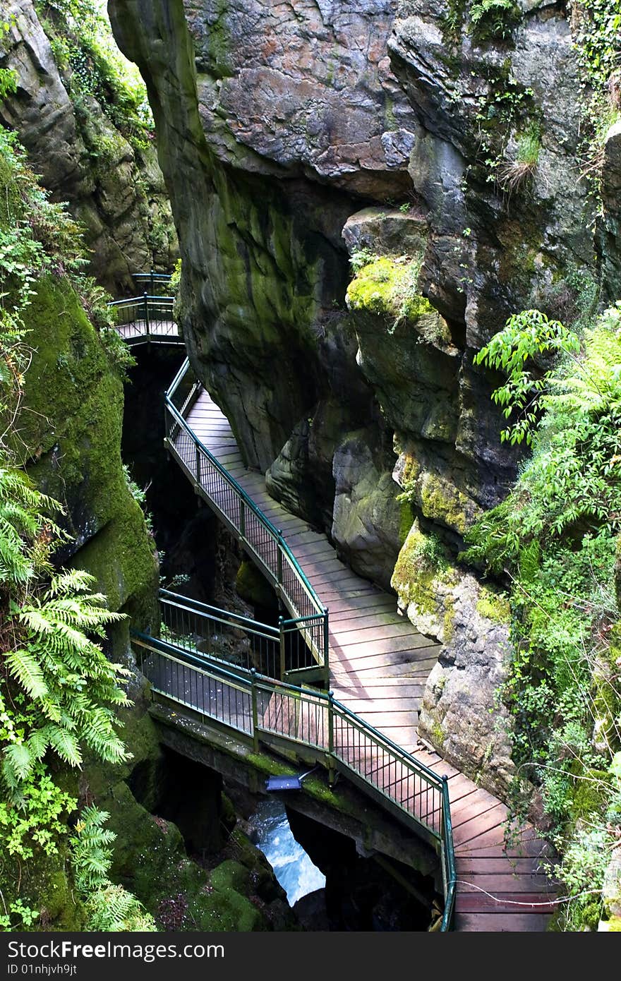 Stone staircase view from above. Stone staircase view from above