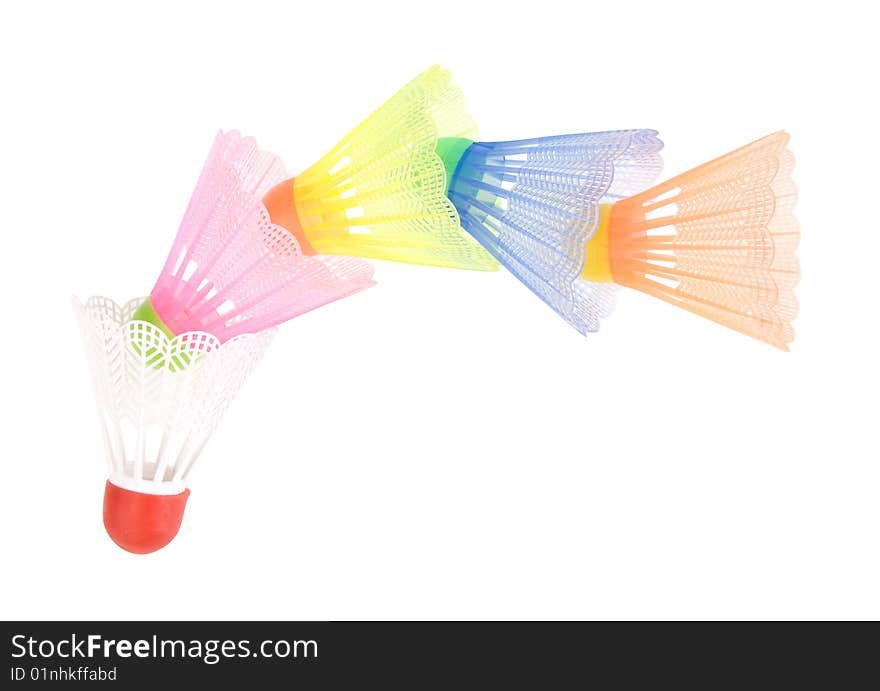 Five badminton shuttlecoc isolated. Clipping path. Five badminton shuttlecoc isolated. Clipping path