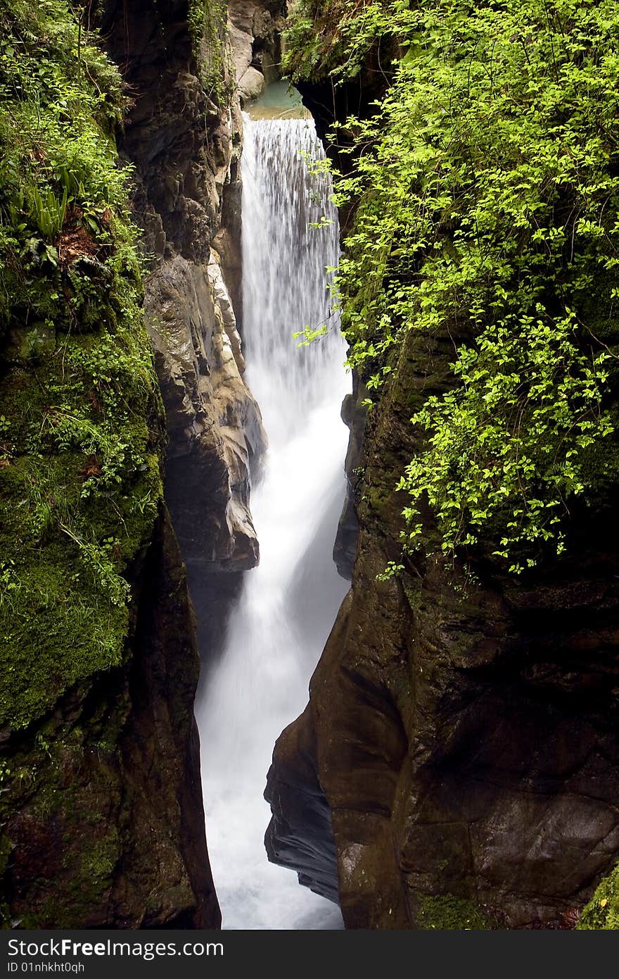 Scroll of a stream between the rocks. Scroll of a stream between the rocks