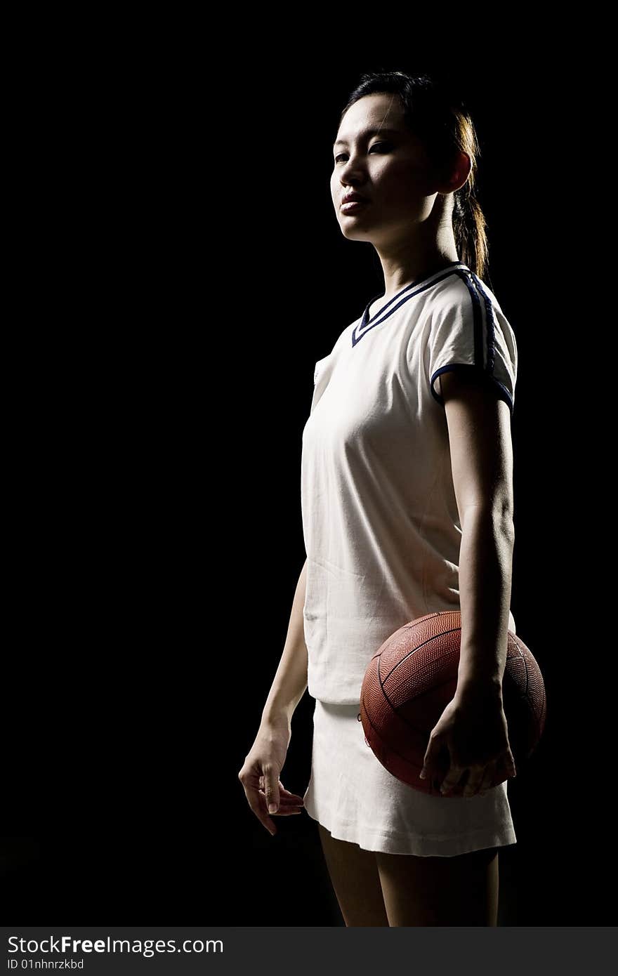 An asian female sports player