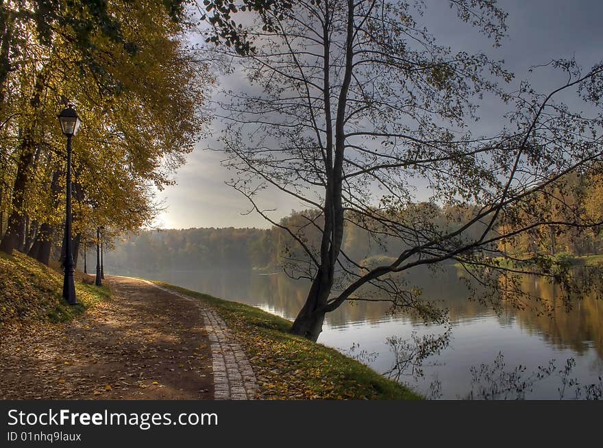 Autumn park Tsaritsino in Moscow