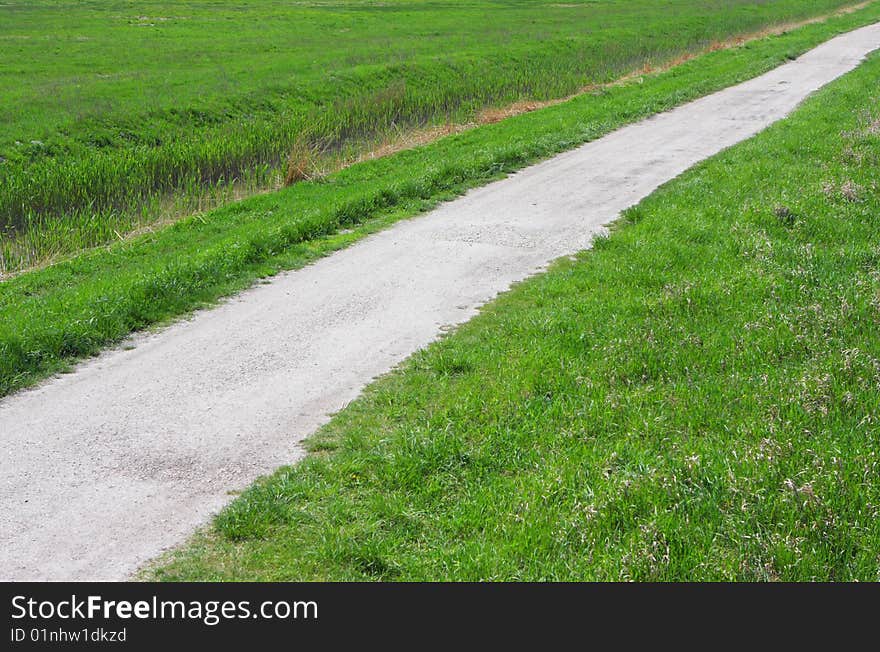 Straight gravel path, Bukfurdo, Western Transdanubia, Hungary. Straight gravel path, Bukfurdo, Western Transdanubia, Hungary