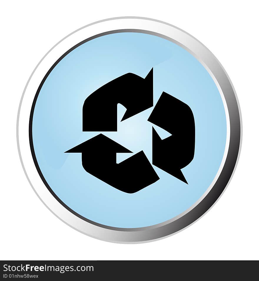 Recycle web button - computer generated image