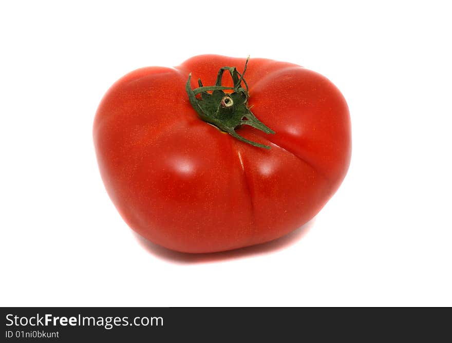 Fresh tomatoe on a white background