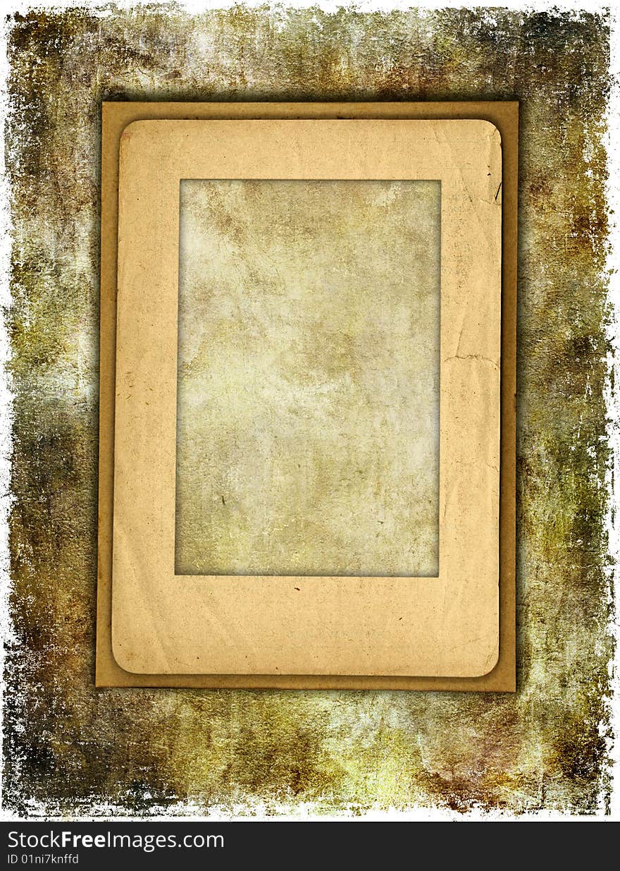 Old paper frame over grunge background. Old paper frame over grunge background