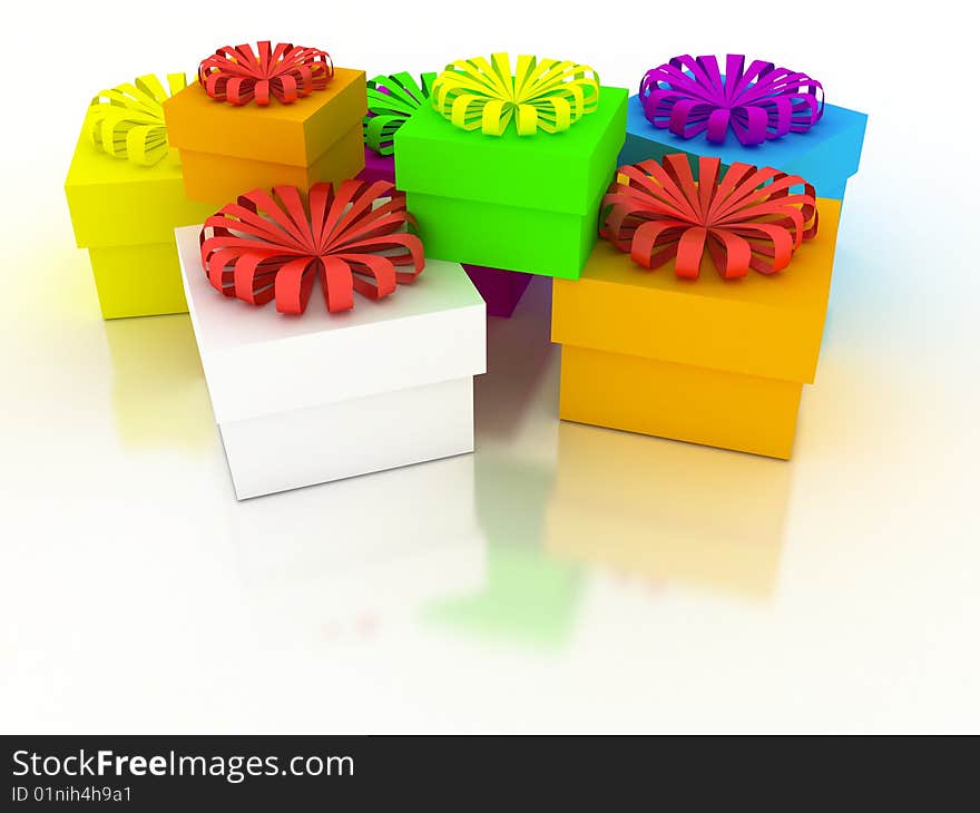 Gift box on white background