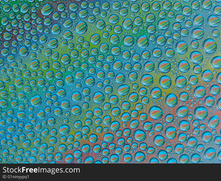 Colorful water drops