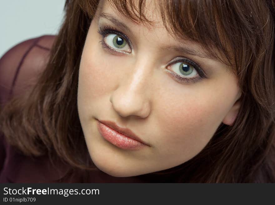 Closeup portrait of beautiful woman