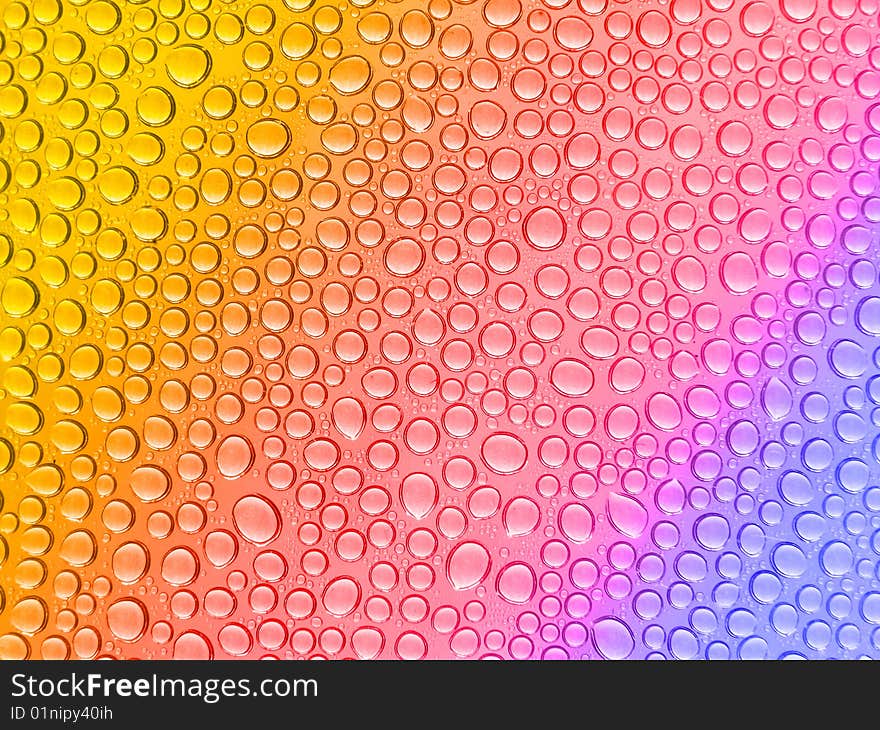 Blue water drops rainbow background. Blue water drops rainbow background